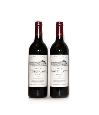 Lot 110 - Chateau Pontet Canet, 5eme Cru Classe, Pauillac, 1995, (2)