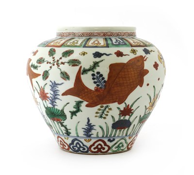 Lot 60 - A Chinese wucai jar