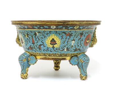 Lot 167 - A Chinese cloisonné censer