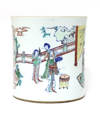 Lot 390 - A Chinese doucai brush pot
