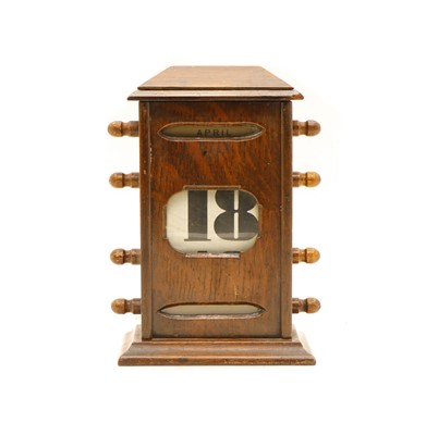 Lot 130 - Early 20th Century Oak Perpetual Calendar