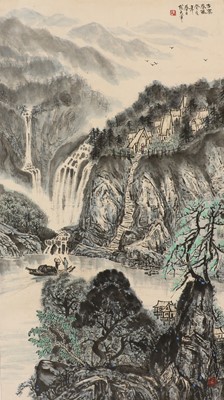 Lot 304 - A Chinese gouache painting