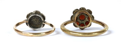 Lot 45 - A gold and silver, split pearl and opal cluster ring