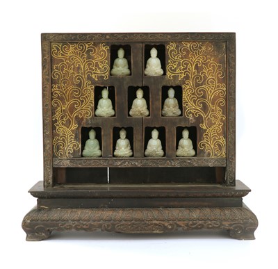 Lot 409 - A Chinese wood table screen