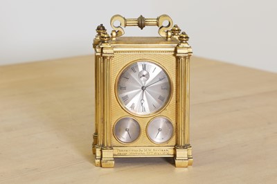 Lot 278 - A William IV gilt brass carriage timepiece