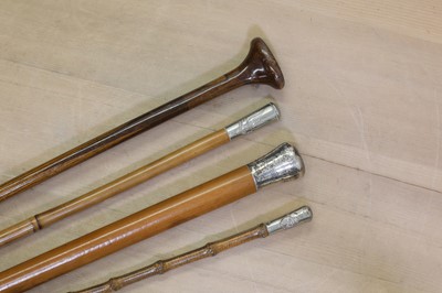 Lot 65 - Four military walking sticks