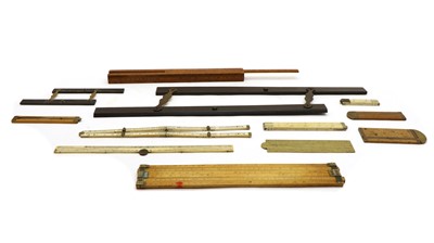 Lot 159 - Ten rulers and two parallel rules including ivory