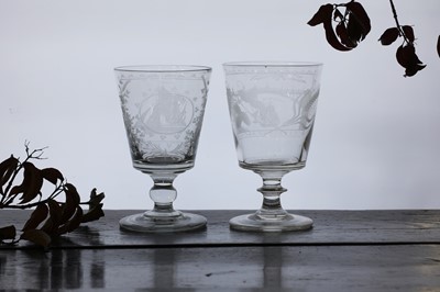 Lot 304 - A Sunderland Bridge glass rummer