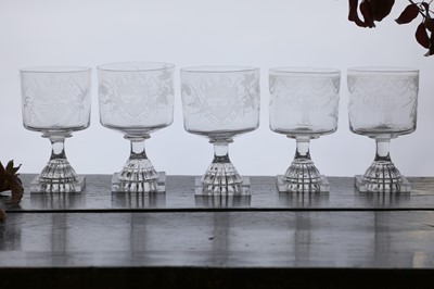 Lot 302 - A composed group of glass farming rummers