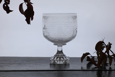 Lot 305 - A documentary glass rummer