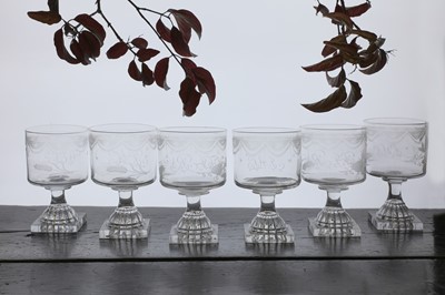Lot 297 - A composed group of six glass rummers