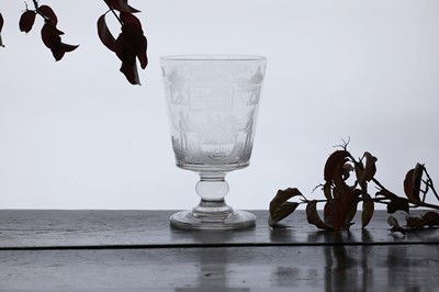 Lot 296 - A Masonic glass rummer