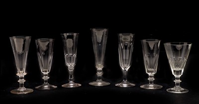 Lot 206 - A collection of glass ale flutes