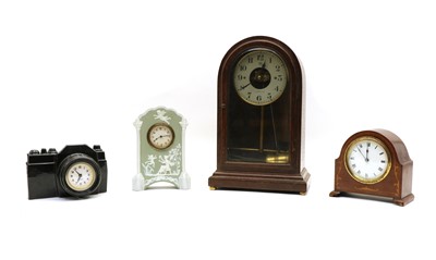 Lot 107 - An oak cased Bulle Patent mantel clock