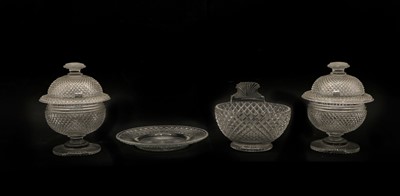 Lot 131 - An Anglo-Irish cut-glass piggin and platter