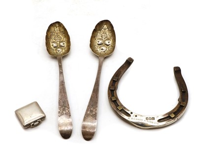 Lot 19 - A silver horse shoe by Rosener & Son, London 1920