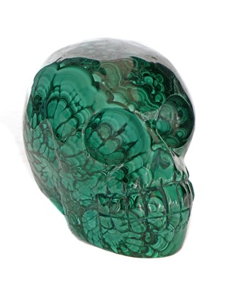 Lot 340 - MALACHITE SKULL