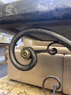 Lot 279 - A steel and brass baker's table