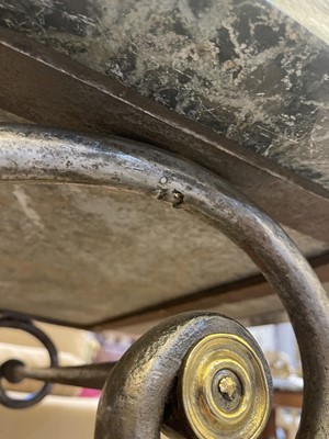 Lot 279 - A steel and brass baker's table