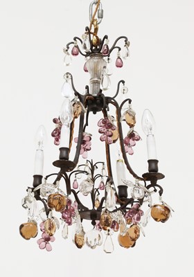 Lot 22 - A small patinated metal electrolier