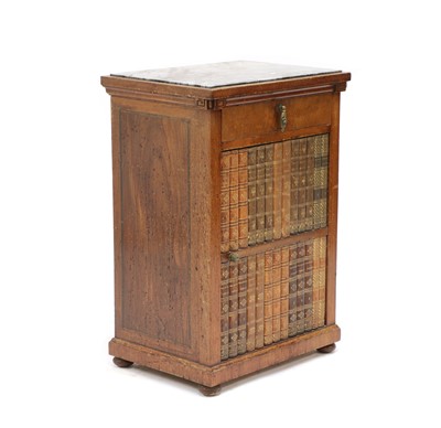 Lot 326 - A French walnut bedside cupboard