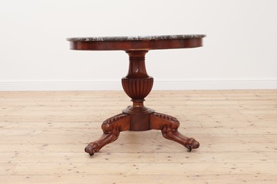Lot 71 - A marble-topped mahogany guéridon