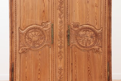 Lot 92 - A Louis XVI pine armoire