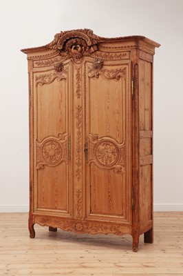 Lot 92 - A Louis XVI pine armoire