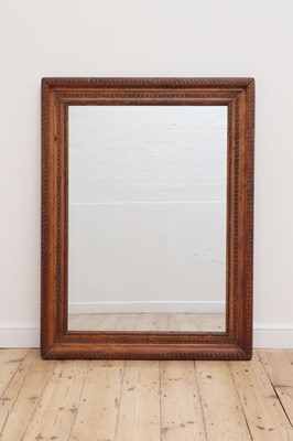 Lot 58 - A large stripped beech mirror