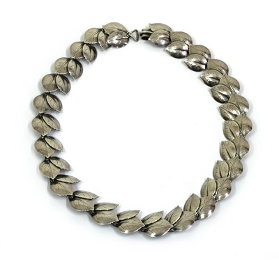 Lot 70 - A Danish silver foliate necklace, by Anton Michelsen