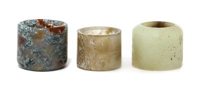 Lot 301 - A Chinese jade archer's ring