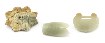 Lot 378 - Three Chinese jade carvings