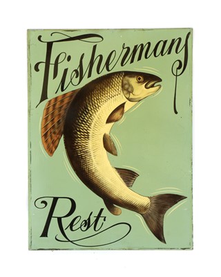 Lot 255 - A reverse painted glass sign