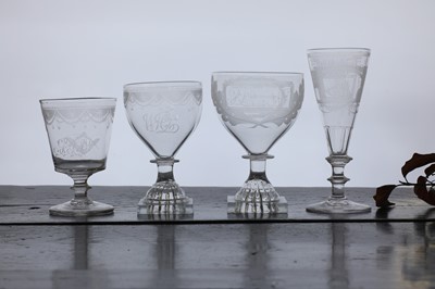 Lot 309 - An engraved glass ale flute
