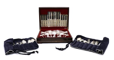 Lot 12 - A cased canteen of silver plated Kings Pattern cutlery