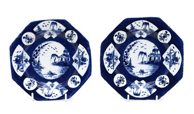 Lot 179 - A pair of Bow porcelain octagonal plates