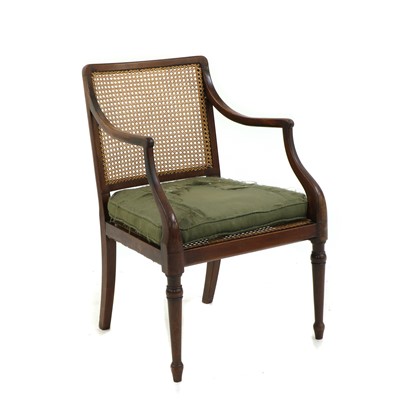 Lot 255 - A mahogany library armchair