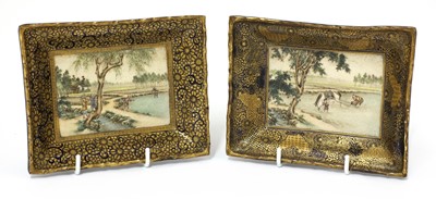 Lot 240 - A pair of Japanese Satsuma ware saucers