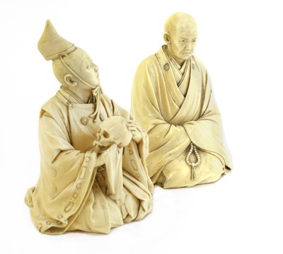 Lot 259 - Two Japanese ivory okimono