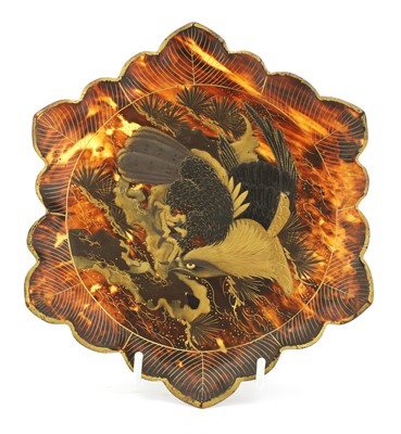 Lot 261 - A Japanese tortoiseshell plate