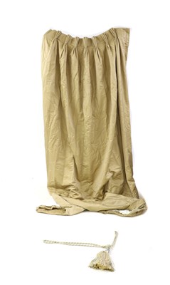 Lot 294 - A collection of mustard silk curtains