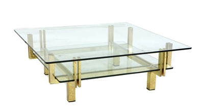 Lot 341 - An Italian brass coffee table