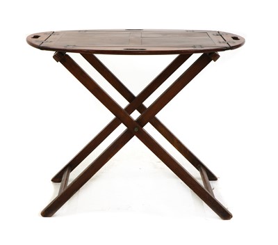Lot 337 - A 19th century mahogany butler's tray on folding stand