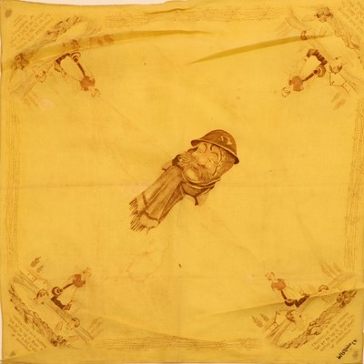 Lot 55A - Bruce Bairnsfather, a printed silk head-scarfe, ' Trouville-sur-Somme'