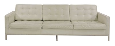 Lot 383 - A white leather sofa