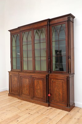 Lot 295 - A George III mahogany breakfront bookcase
