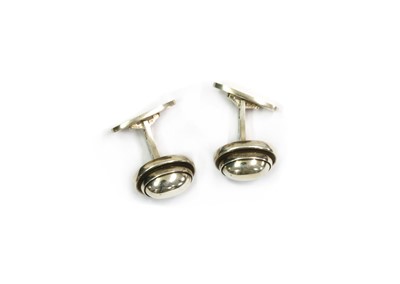 Lot 1291 - A pair of sterling silver Georg Jensen cufflinks