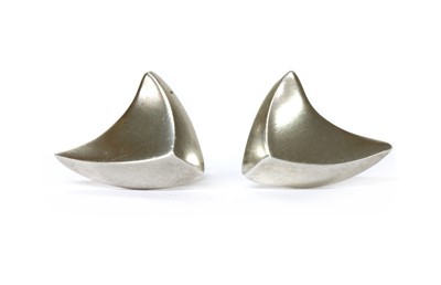 Lot 1082 - A pair of Georg Jensen silver earrings