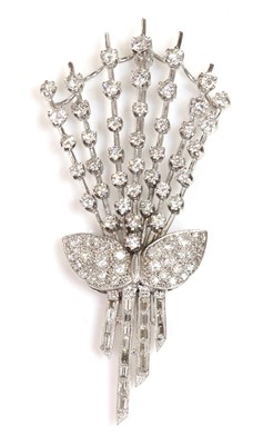 Lot 260 - A diamond set spray brooch