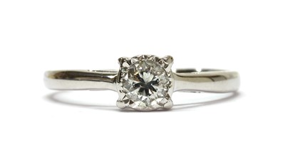 Lot 160 - A white gold single stone diamond ring
